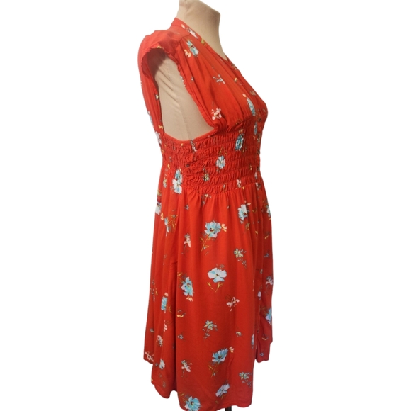 FREE PEOPLE "Greatest Day" Floral Print Smocked Mini Dress - Size M - Picture 6 of 13